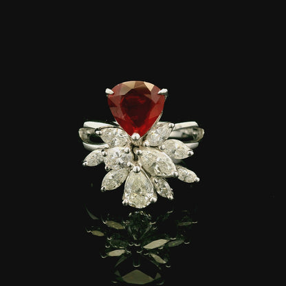 18K金紅寶石戒指 / 18K White Gold Ruby & Diamond Ring