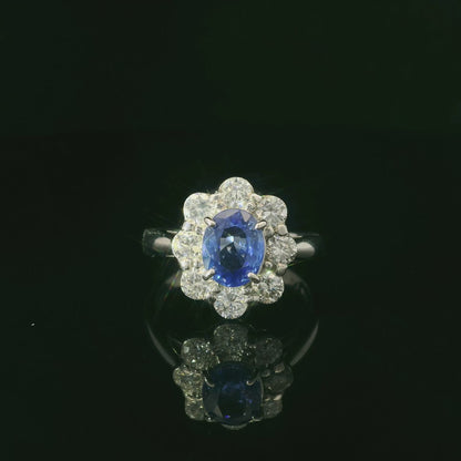 Platinum Sapphire Diamond Ring / 鉑金藍寶鑽石戒指