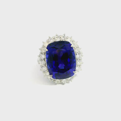 18卡坦桑石鑽石戒指 / 18ct Tanzanite Diamond Ring