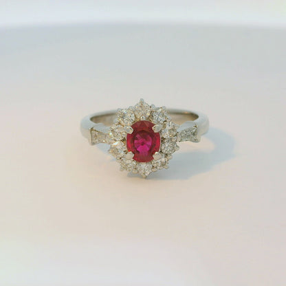 18K金紅寶石戒指 / 18K White Gold Ruby & Diamond Ring
