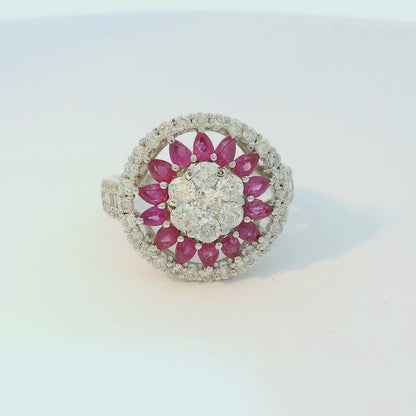 18K金紅寶石戒指 / 18K White Gold Ruby & Diamond Ring