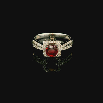 18K金紅寶石戒指 / 18K White Gold Ruby & Diamond Ring