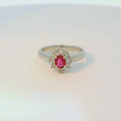 18K金紅寶石戒指 / 18K White Gold Ruby & Diamond Ring