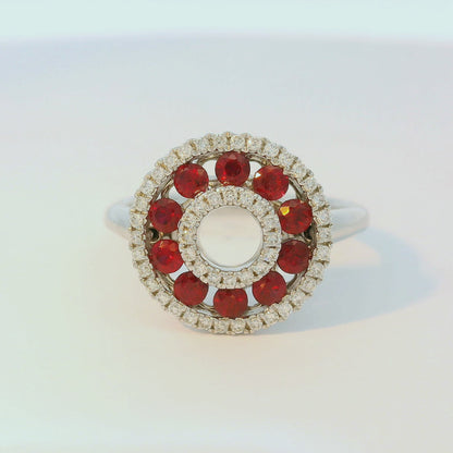 18K金紅寶石戒指 / 18K White Gold Ruby & Diamond Ring