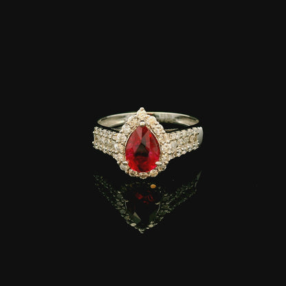 18K金紅寶石戒指 / 18K White Gold Ruby & Diamond Ring