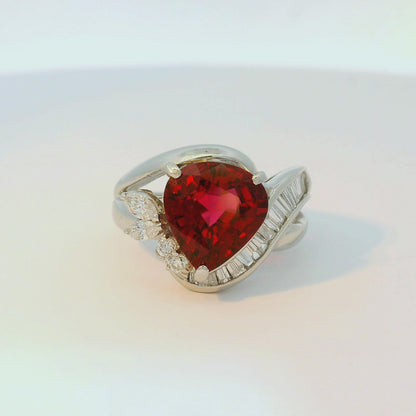 18K金紅寶石戒指 / 18K White Gold Ruby & Diamond Ring